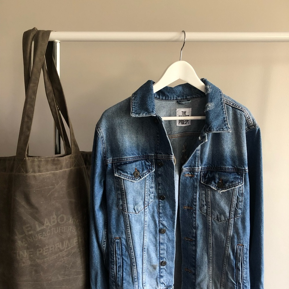 'The Ragged Priest' Don't Care Oversized Distressed Denim Jacket